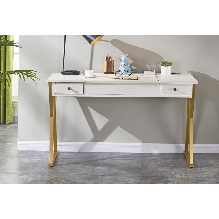 Wayfair gold and store white desk